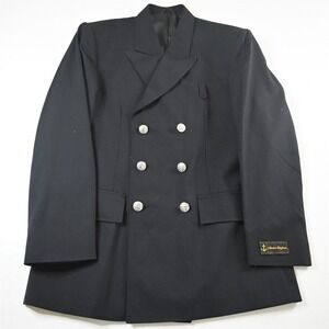 NEW Anchor Uniform 40R Black Double Breasted 211BL Mens Blazer Jacket Sport Coat